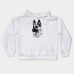 German Shepherd Security Dog Kids Hoodie